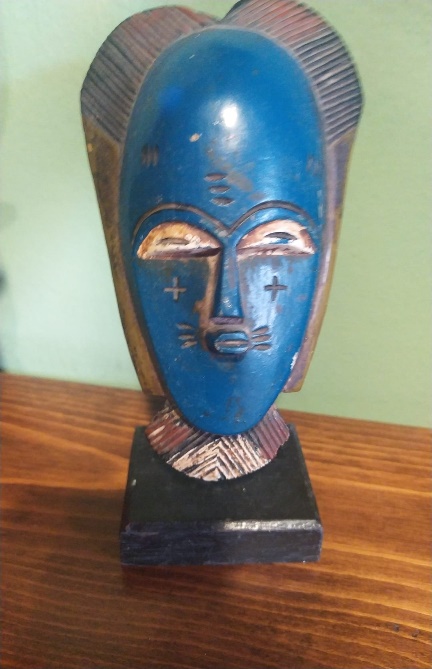 Maschera lignea africana policroma